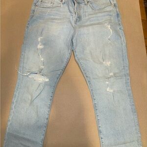 Torrid Light Blue Washed Distressed Denim Jeans